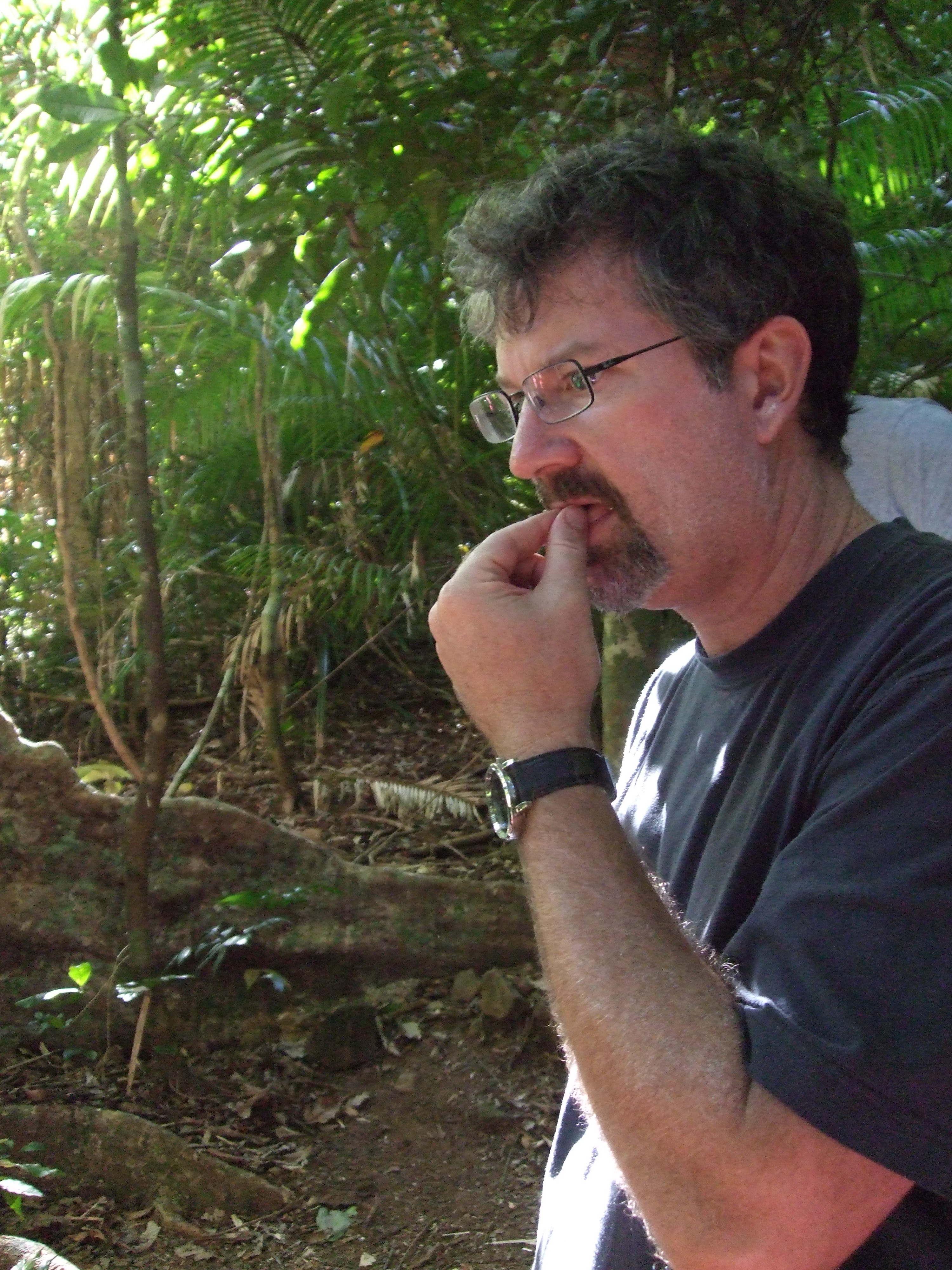 Justin tasting a green ant in Queensland 2008