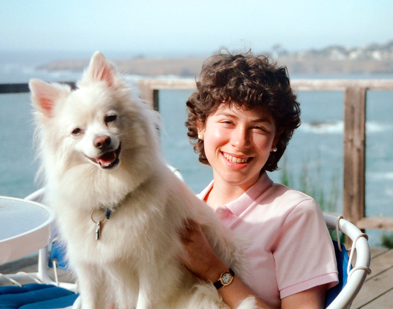 Jenn with her dog, Chatham, during graduate school